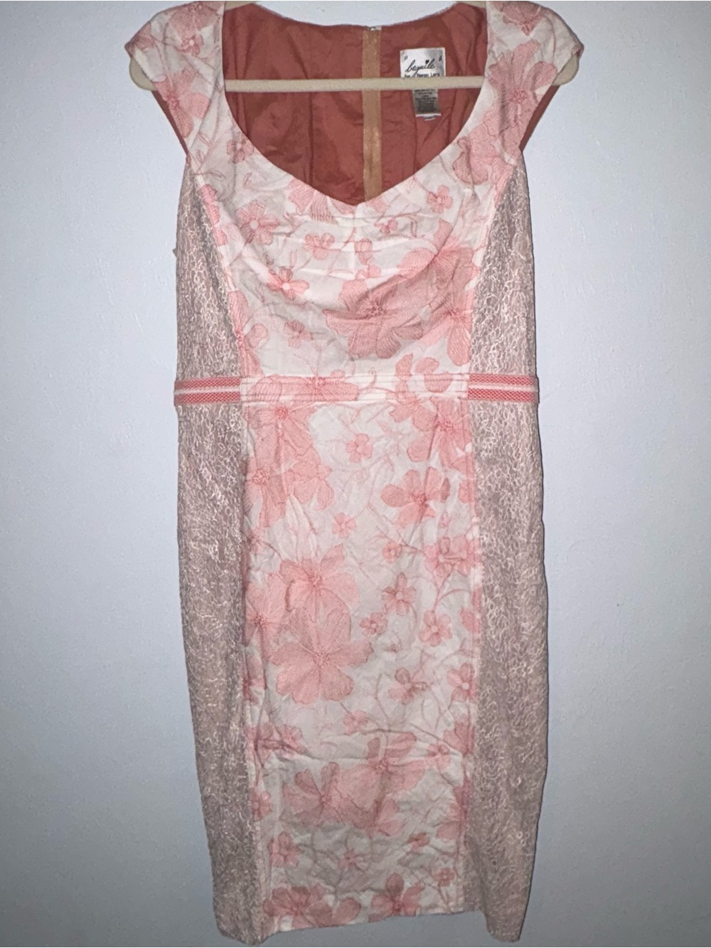 Byron Lars Coral Lace Button-Back Sheath Dress